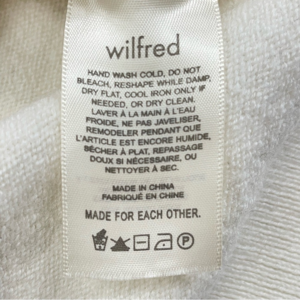 ARITZIA WILFRED Women's Cropped MockTurtleneck 100% Wool Sweater Ivory Size XXS - Picture 5 of 8